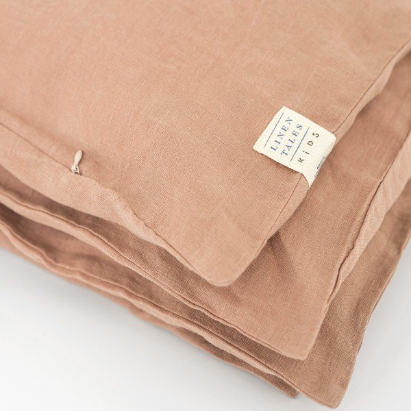 Biancheria da letto arancione per bambini Nature, 70 x 100 cm Cafe Creme - Linen Tales-image-1