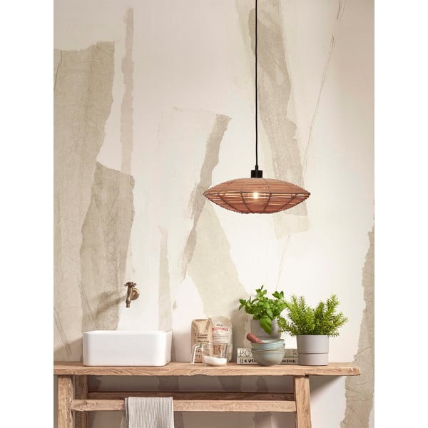 Lampada a sospensione con paralume in rattan in colore naturale ø 40 cm Tanami - Good&Mojo-image-1