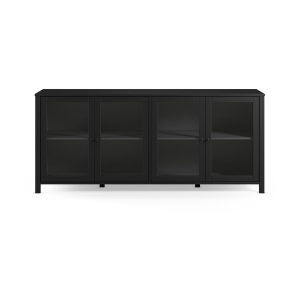 Vetrina nera in pino massiccio 186x80x40 cm Alessandra – Marckeric-image-2