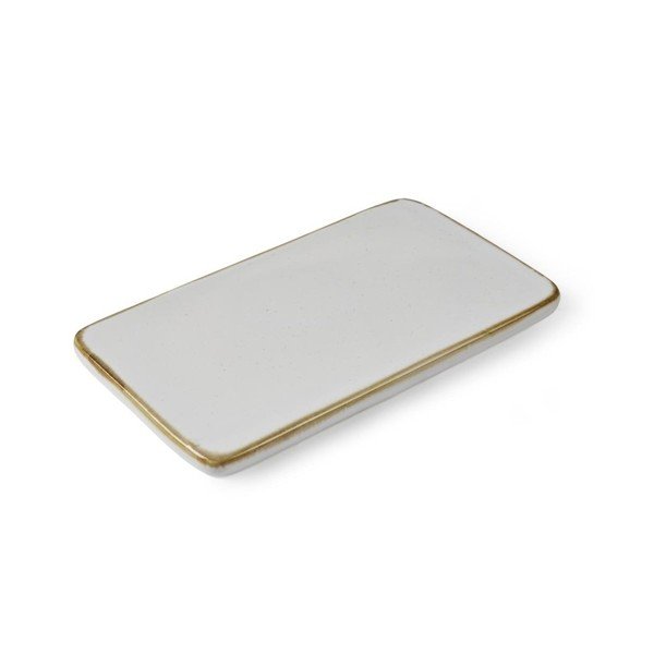 Vassoio da portata in gres bianco crema Mensa, 22 x 12,8 cm - Bitz