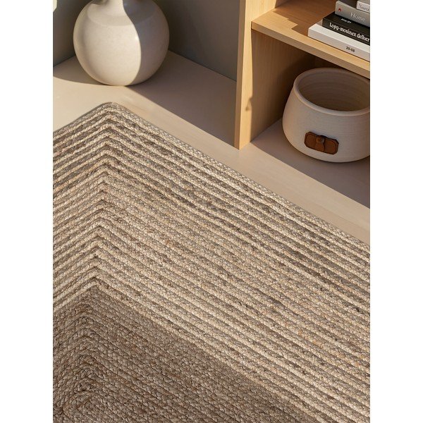 Tappeto colore naturale chiaro/colore naturale scuro in iuta reversibile/tessuto a mano 120x170 cm Juno – Hanse Home-image-2