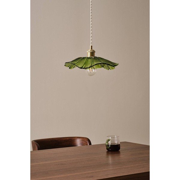Lampadario verde/dorato in vetro ø 30 cm Nugget – Jotex-image-2