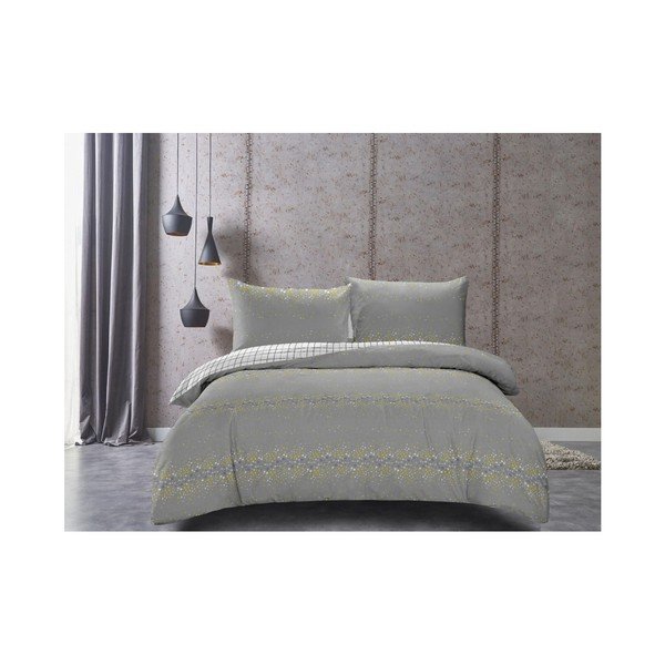 Biancheria da letto singola grigia in cotone esteso 155x220 cm Sparkle - AmeliaHome-image-1