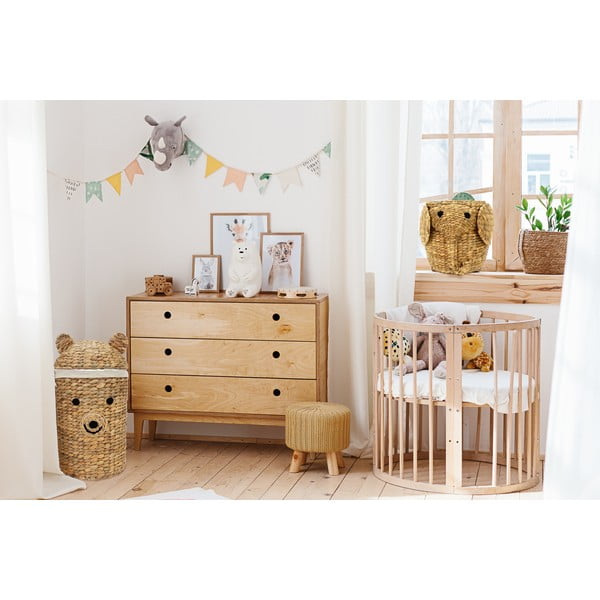 Cesto portagiochi da bambini in giacinto d'acqua di colore naturale ø 30x35 cm Elephant - Compactor-image-2