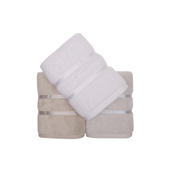 Set di 3 asciugamani in cotone beige Hobby , 50 x 90 cm Dolce - Foutastic-image-3