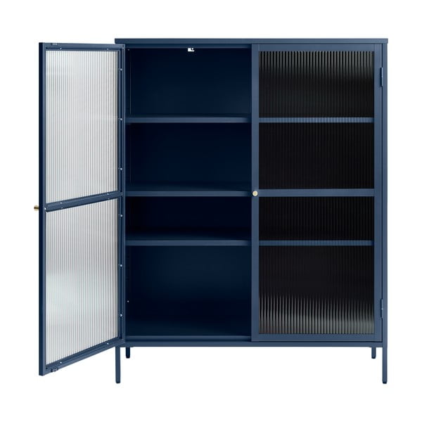 Vetrina in metallo blu Bronco, altezza 140 cm - Unique Furniture-image-2