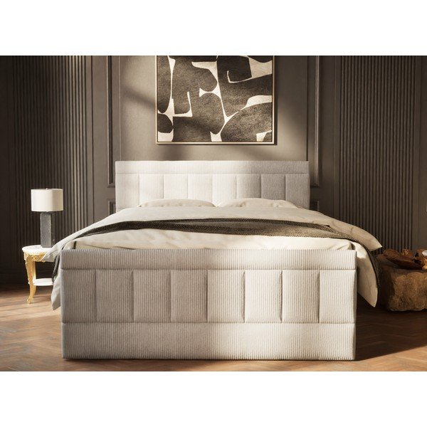 Letto boxspring grigio con contenitore 180x200 cm Caya – Maison de Rêve-image-4