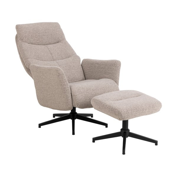 Poltrona relax beige in tessuto bouclé London - Actona-image-3