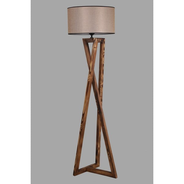 Lampada da terra marrone con paralume in tessuto (altezza totale 149 cm) Maçka – Opviq lights-image-2