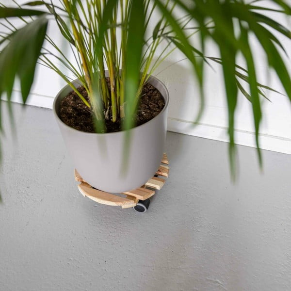 Supporto rotante per vaso in legno ø 29 cm (altezza totale 8 cm) Indoor – Esschert Design-image-1