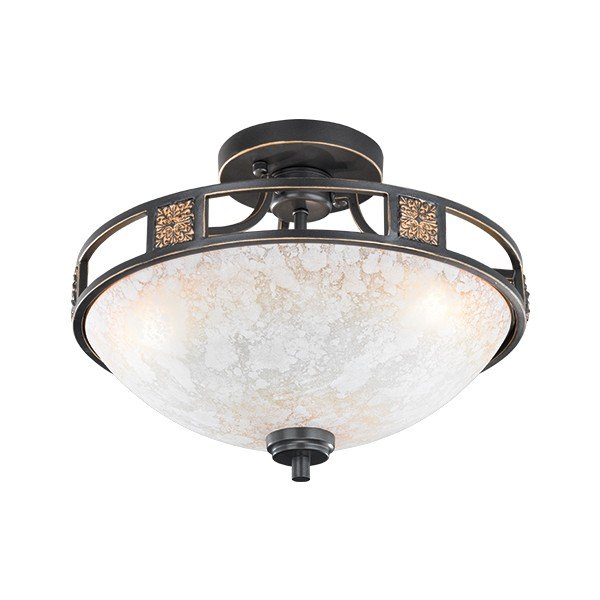 Plafoniera nera con paralume in vetro ø 42 cm Quinta – Trio