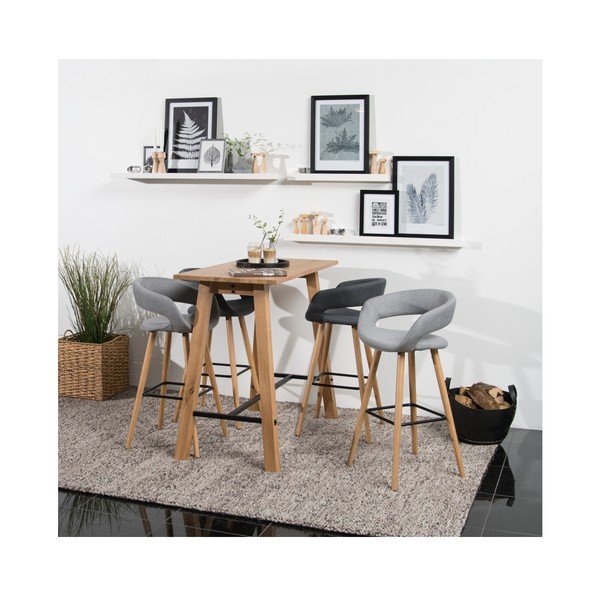 Set di 2 sgabelli da bar grigio chiaro Grace - Actona-image-1