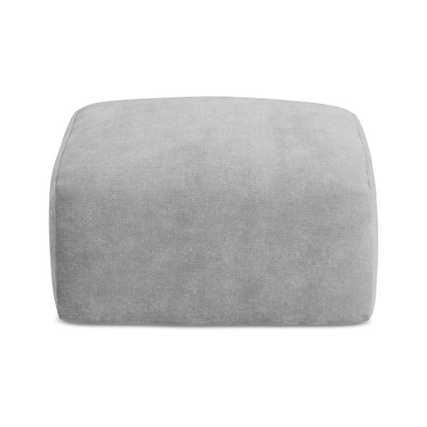 Poggiapiedi grigio chiaro con rivestimento in ciniglia Leila – Makamii