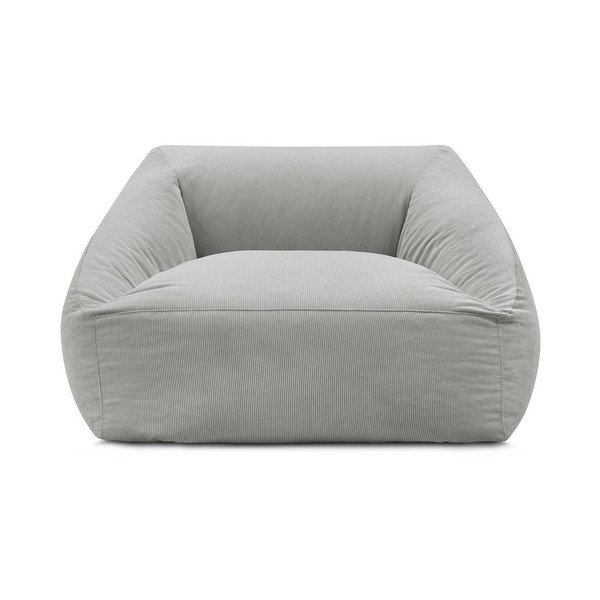 Puof a sacco grigio chiaro con rivestimento in velluto a coste Lilibet – Bobochic Paris-image-3