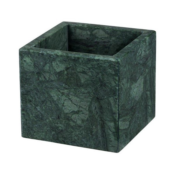 Organizer da bagno verde scuro in marmo per dischetti di cotone Marble – Mette Ditmer Denmark