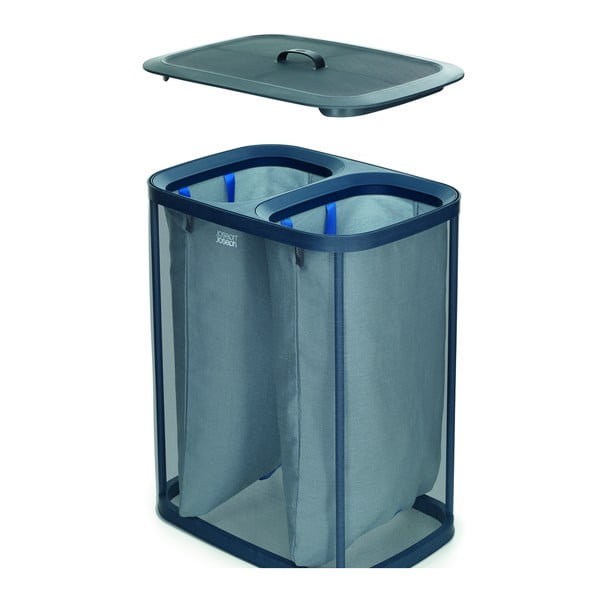 Cesta per il bucato color antracite in tessuto/in plastica 2x45 l Tota – Joseph Joseph-image-2