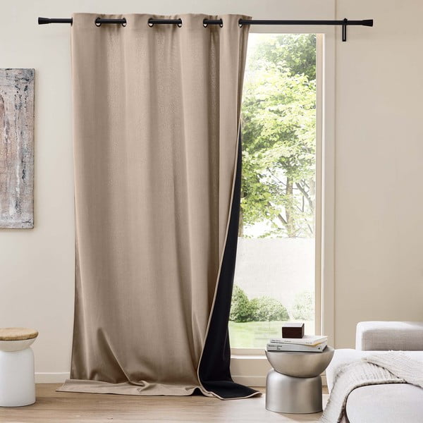 Tenda termoisolante marrone in velluto a coste 140x260 cm Madison – douceur d'intérieur-image-1