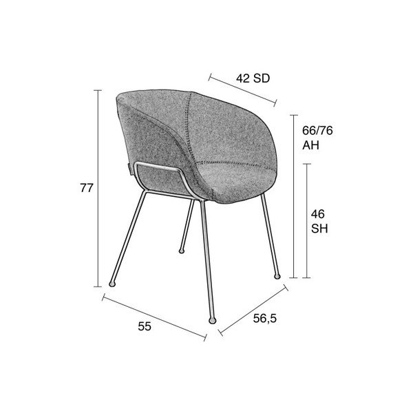 Set di 2 sedie marroni Feston - Zuiver-image-3