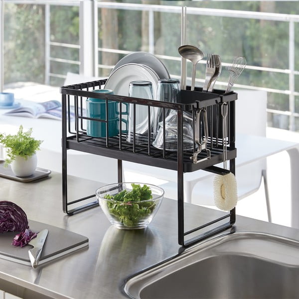 Vassoio di raccolta in metallo a due livelli Tower - YAMAZAKI-image-4