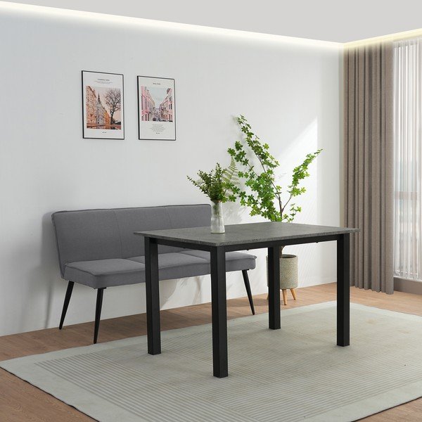 Panchina color antracite in metallo/in imbottito Watford – Støraa-image-3