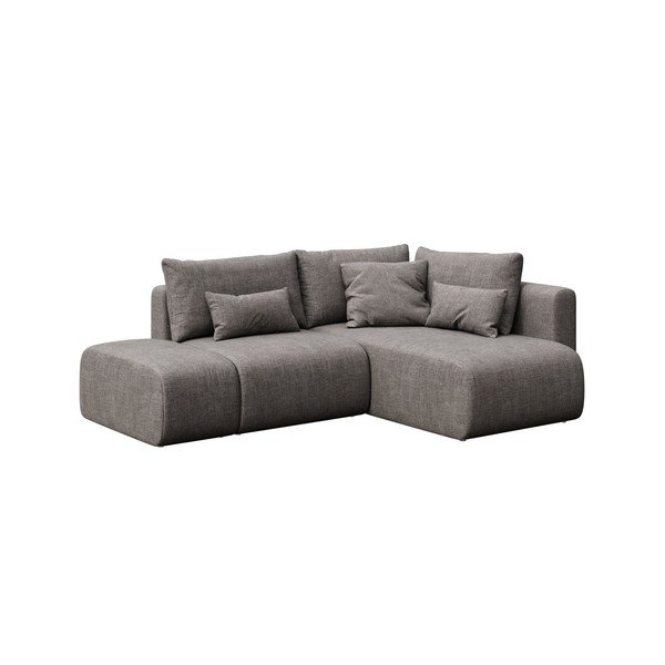 Divano angolare grigio allungabile/con contenitore (con penisola a destra/con chaise lounge) Lumine – Ghado-image-2