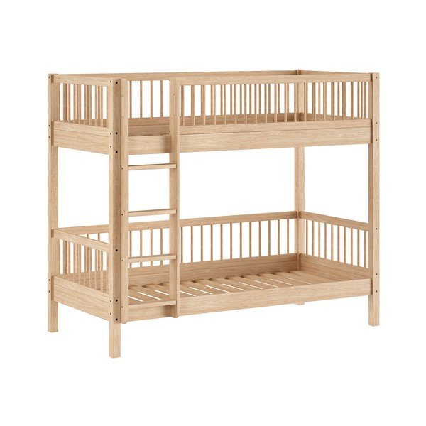 Letto da bambini a castello di colore naturale in faggio massiccio con rete inclusa 90x200 cm Forrest – Vipack-image-2