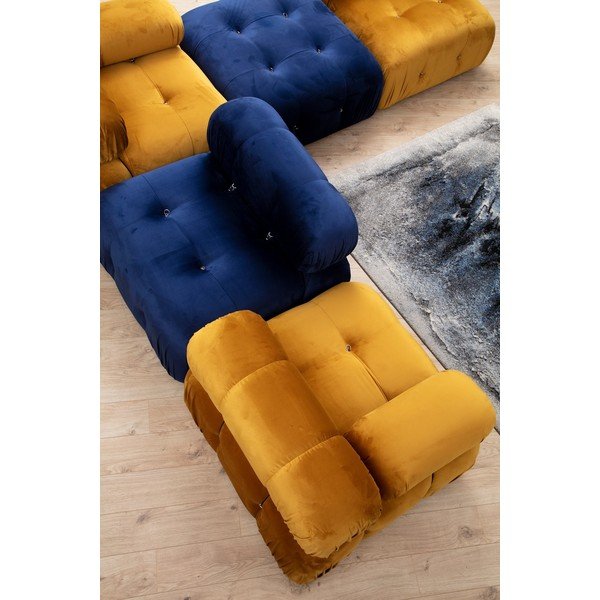 Sgabello in velluto blu scuro Bubble - Artie-image-1