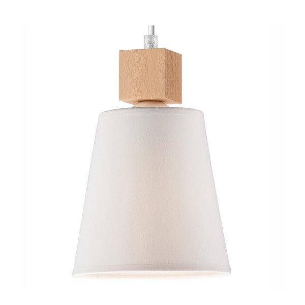 Lampada a sospensione bianca con paralume in tessuto ø 15 cm Enrico - LAMKUR-image-3