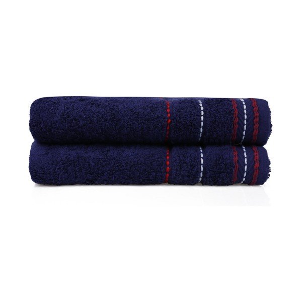 Set di 2 asciugamani blu scuro, 90 x 50 cm - Unknown-image-2