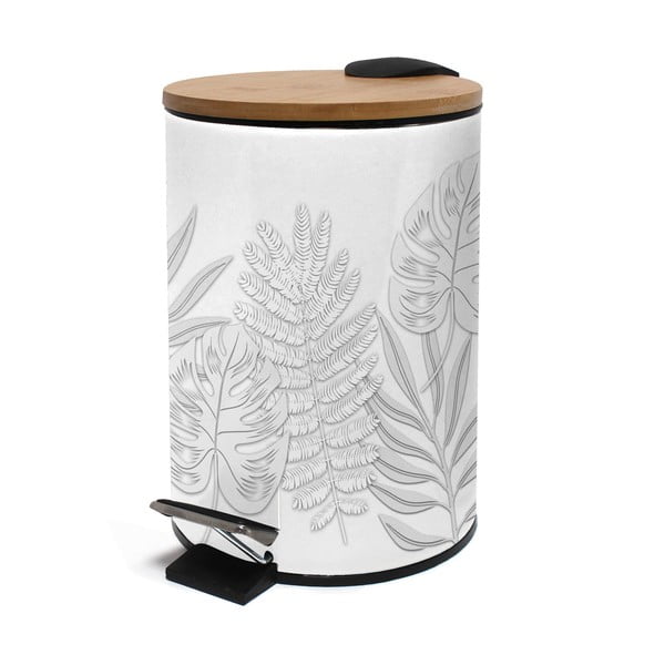 Cestino per la spazzatura bianco in metallo con pedale 3 l Amber – douceur d'intérieur