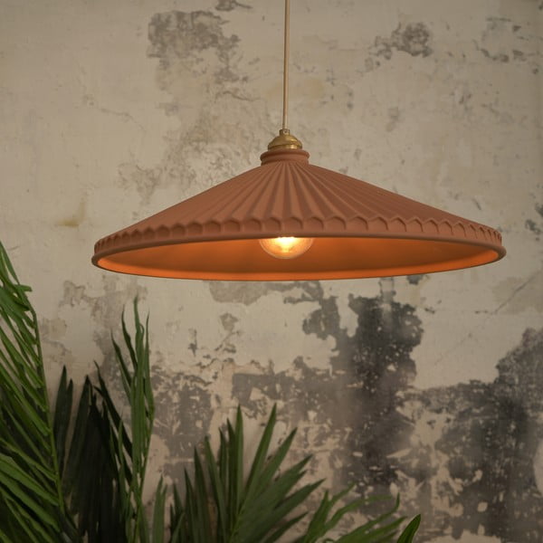 Lampada a sospensione rossa, altezza 150 cm Elena - SULION-image-2