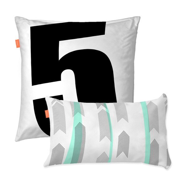 Set di 2 federe in cotone Cinque - Blanc