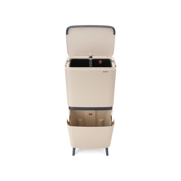 Cestino per la spazzatura beige in plastica per raccolta differenziata 25+10+10 l SortUp Recycle Hi – Brabantia-image-4