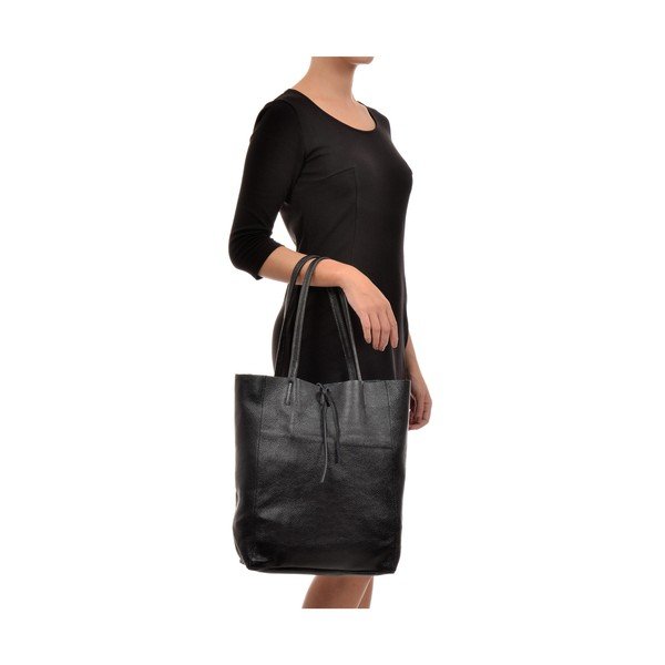 Černá dámská kožená kabelka Sofia Cardoni Shopper-image-2