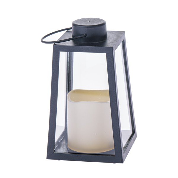 Lanterna a LED nera con alimentazione a batteria (altezza totale 18 cm) – Dakls