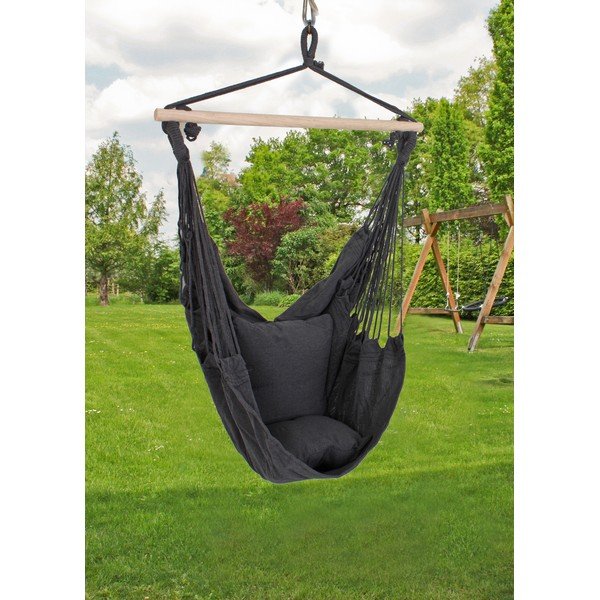 Poltrona da giardino imbottita nera Tobago - Garden Pleasure-image-1