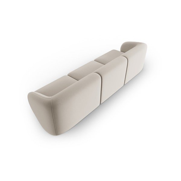 Divano beige con rivestimento in velluto 266 cm Paolo – Milo Casa-image-3