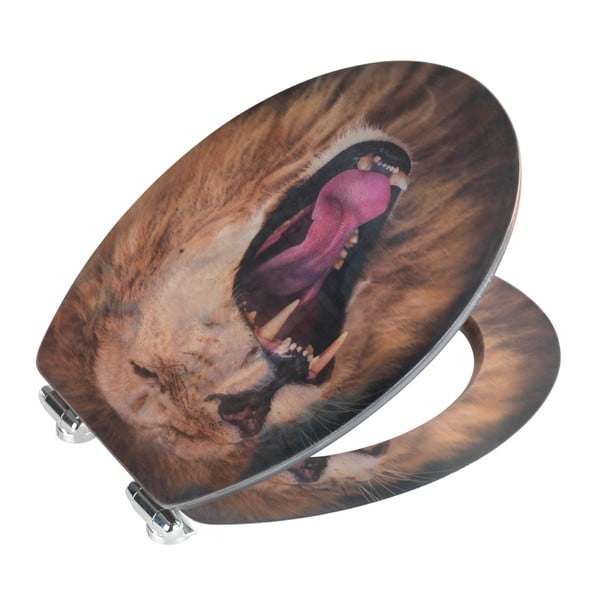 Sedile per wc con immagine 3D e chiusura facilitata , 44,5 x 38 cm Lion - Wenko-image-4