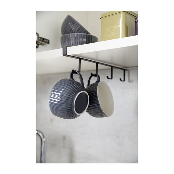 Gancio nero per 4 tazze sotto la mensola - Wenko-image-3