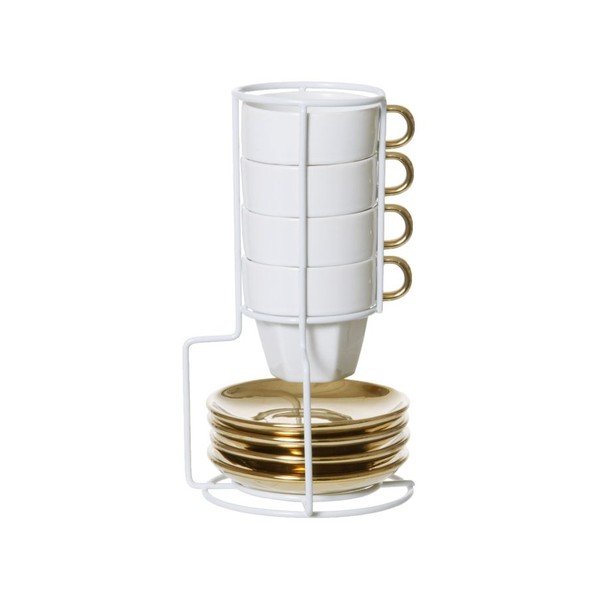 Sada 4 hrnků se stojánkem Espresso Tower-image-1