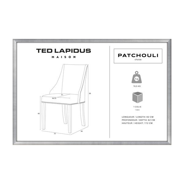 Sedia crema con gambe in faggio marrone scuro Patchouli - Ted Lapidus Maison-image-2