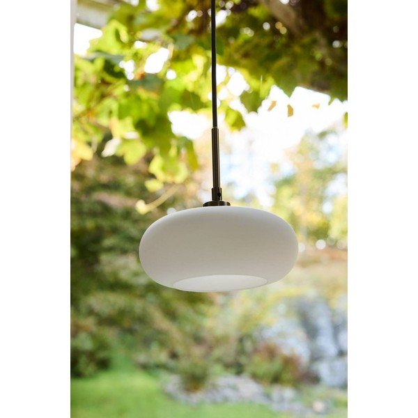 Lampadario bianco/color argento opaco in vetro opale ø 20 cm Thalia – Jotex-image-2