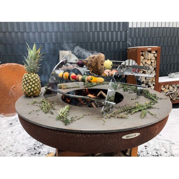 Supporto per griglia in acciaio cromato Rotisserie Set – Remundi-image-1