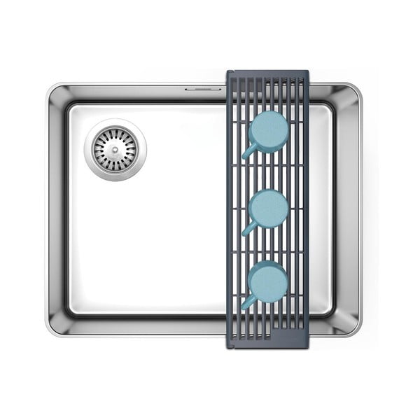 Scolapiatti a griglia per lavello regolabile grigio in plastica 43x13 cm Platform – Joseph Joseph-image-3