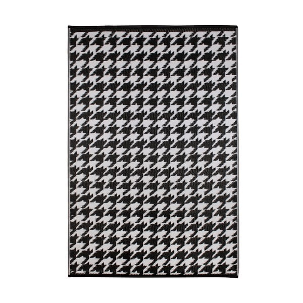 Tappeto da esterno bianco e nero Houndstooth, 150 x 240 cm - Green Decore