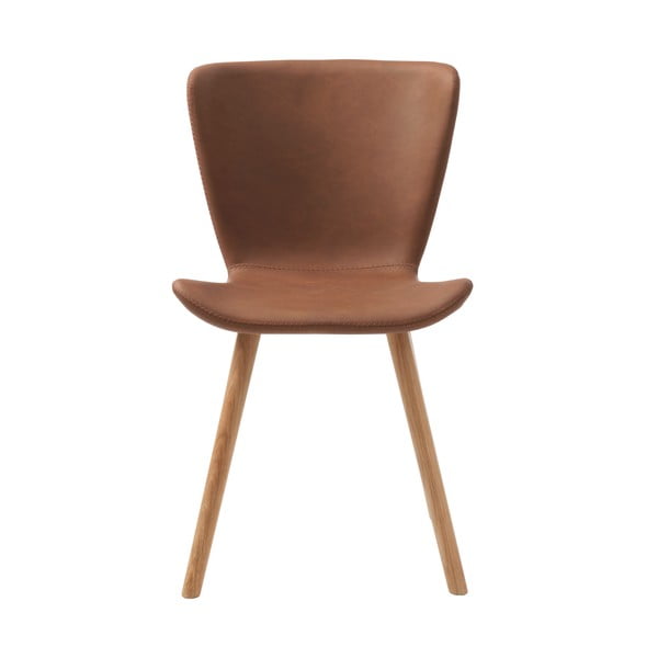 Sedia da pranzo in similpelle marrone cognac Teslin - Unique Furniture-image-3