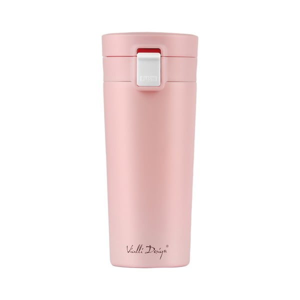 Tazza termica da viaggio rosa, 400 ml Fuori - Vialli Design-image-3