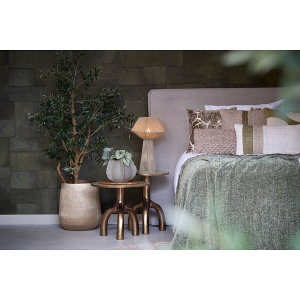 Lampada da tavolo verde chiaro con paralume in juta (altezza 47 cm) Fugia - Light & Living-image-1