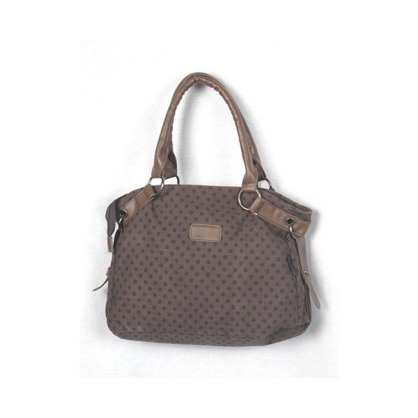 Hnědá plátěná taška Sorela Dotty Chic, šířka 38 cm