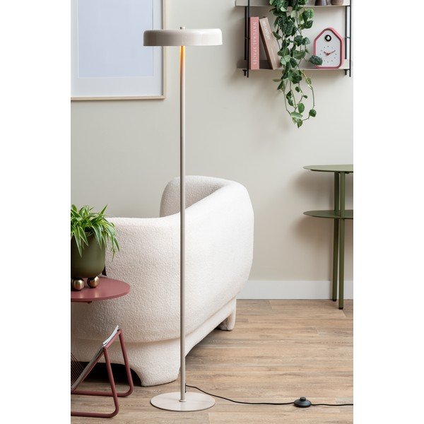 Lampada da terra beige con paralume in metallo (altezza totale 140 cm) Riqueza Palo – Leitmotiv-image-1